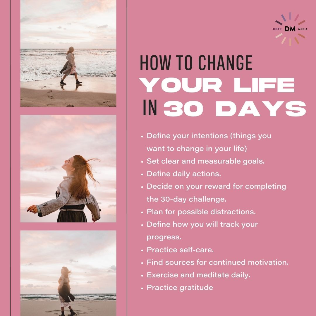 list of tips for changing your life in 30 days