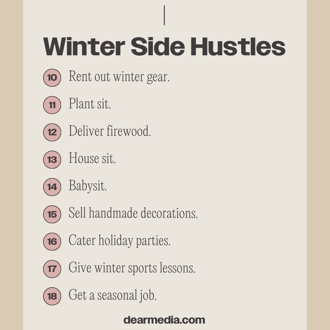 winter side hustles
