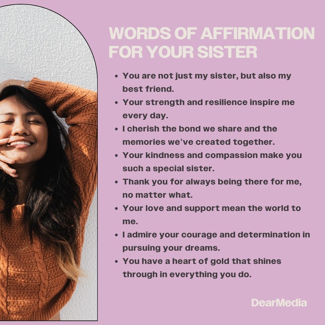 Words of Affirmations For Your Sister