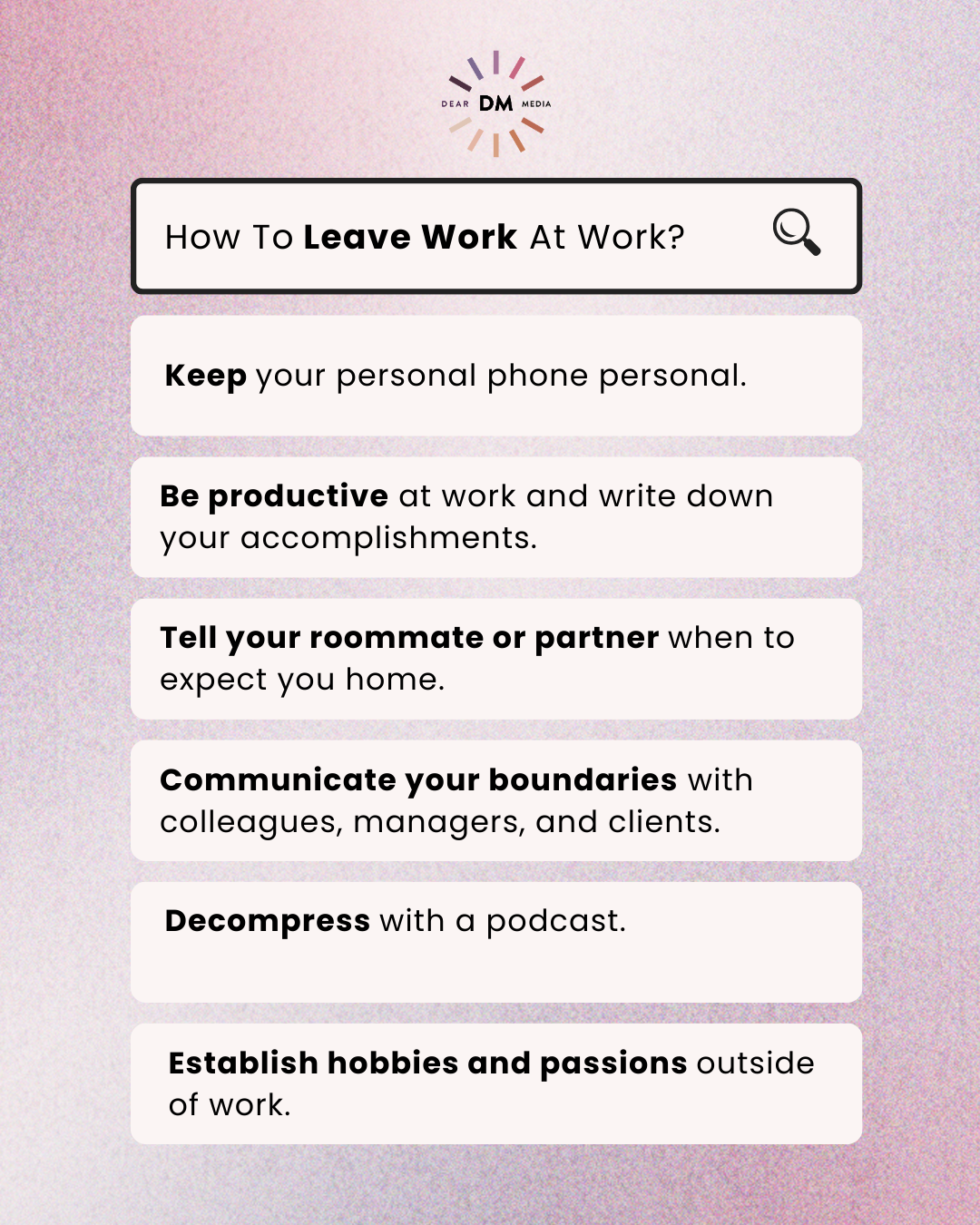 List of Ways You Can Leave Work at Work 