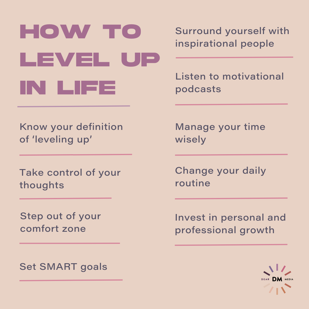 List of ways to level up in life