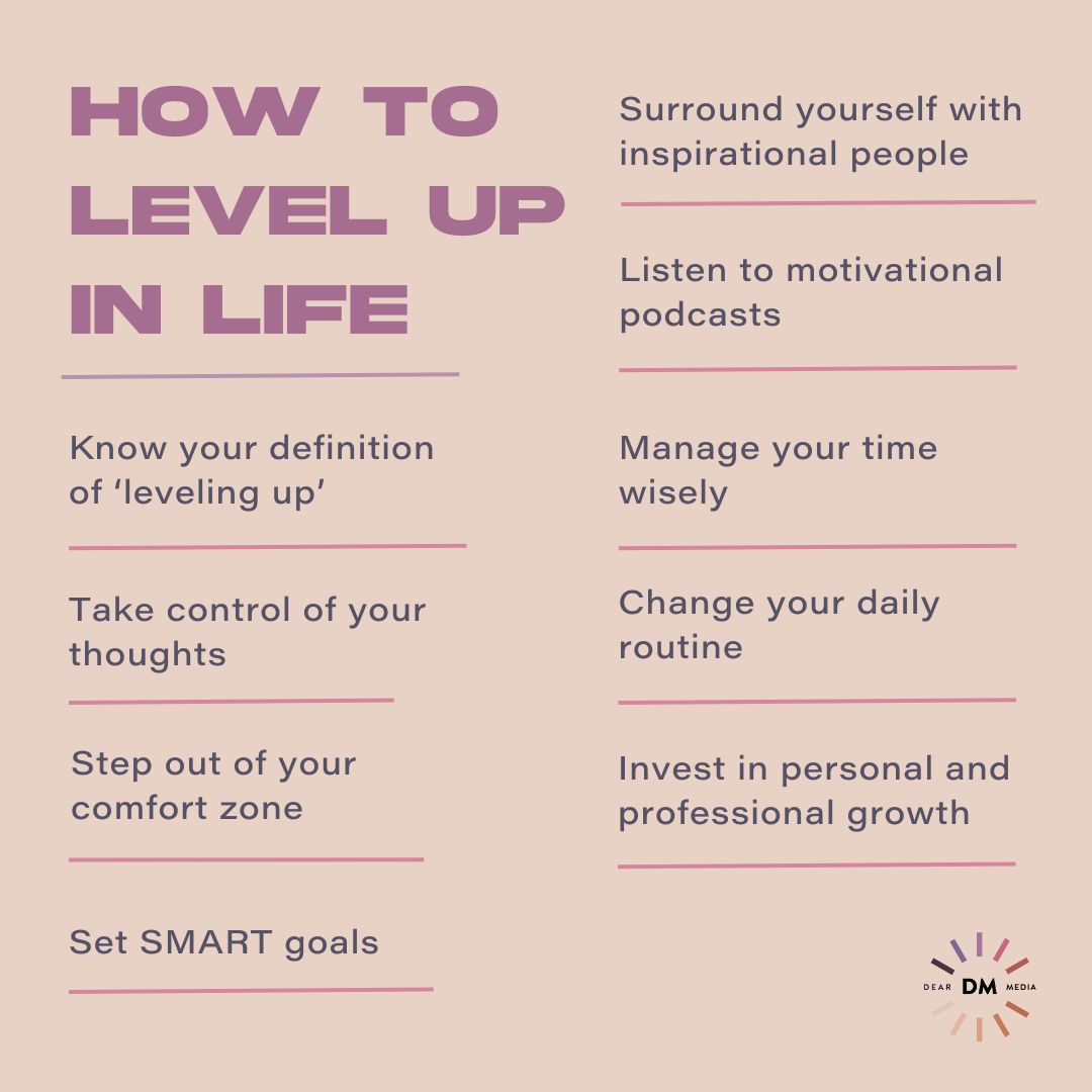 list of ways to level up in life