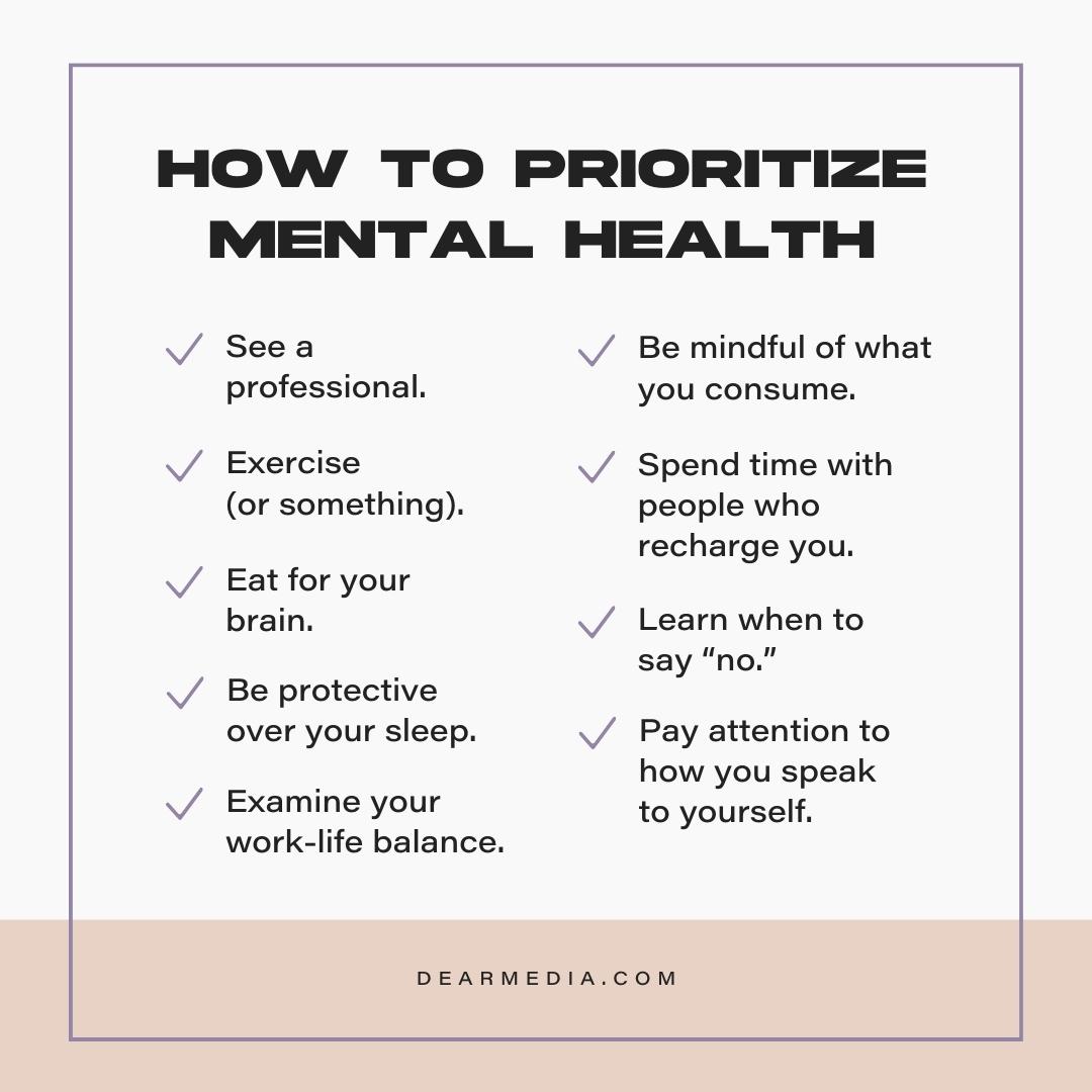 How To Prioritize Mental Health List