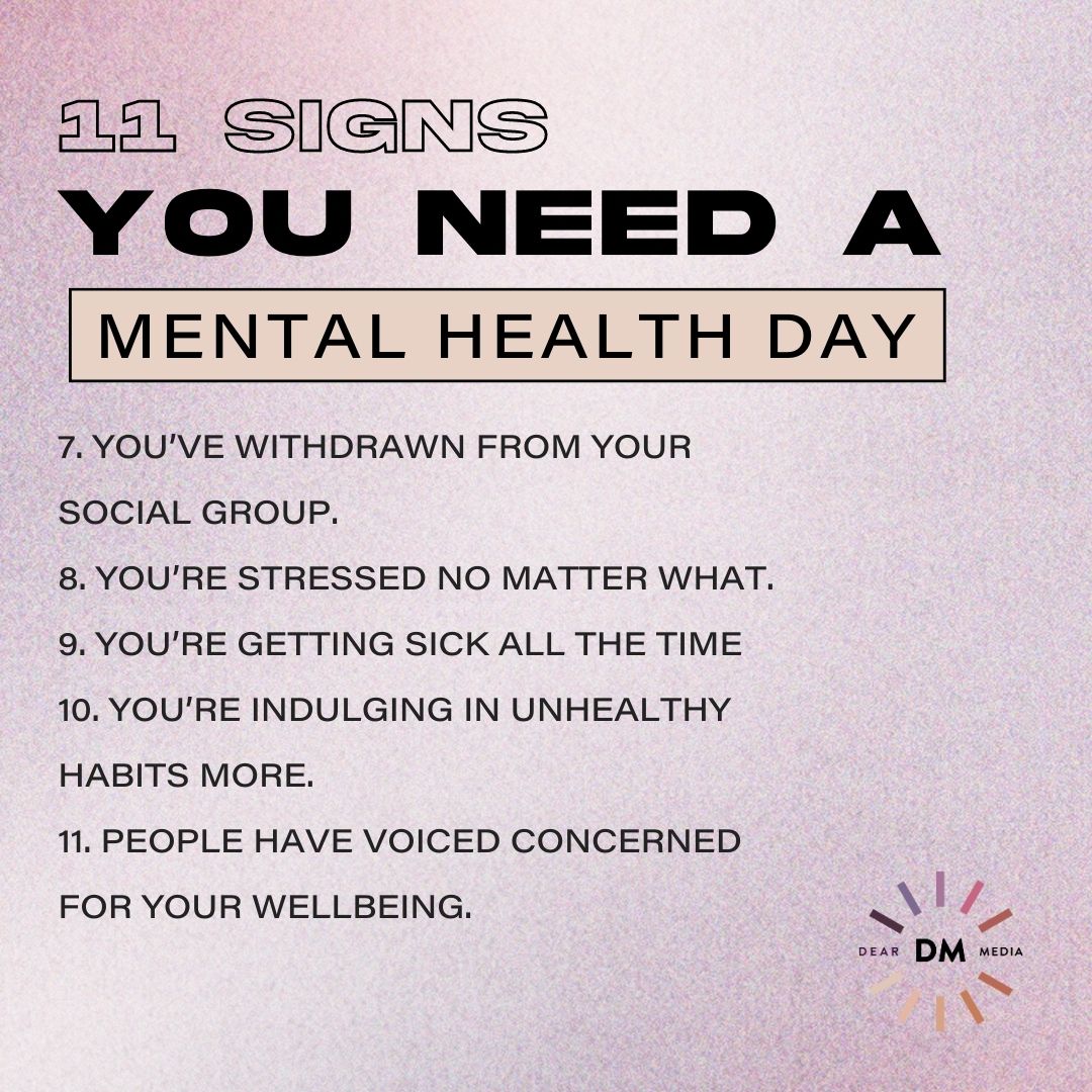 Signs you need a mental health day