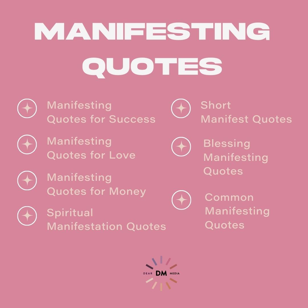 Manifesting Quotes for different goals