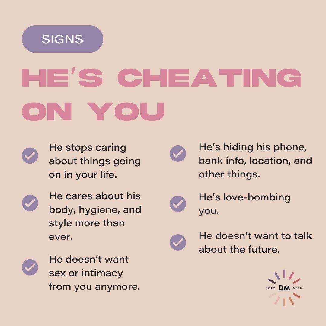 Signs He's Cheating On You List. 2